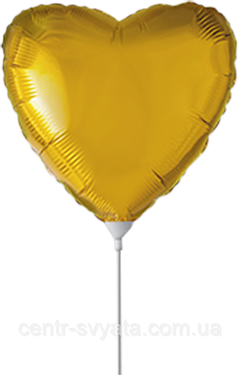 Фольгована кулька Flexmetal 9"(23 см) Серце металік золоте