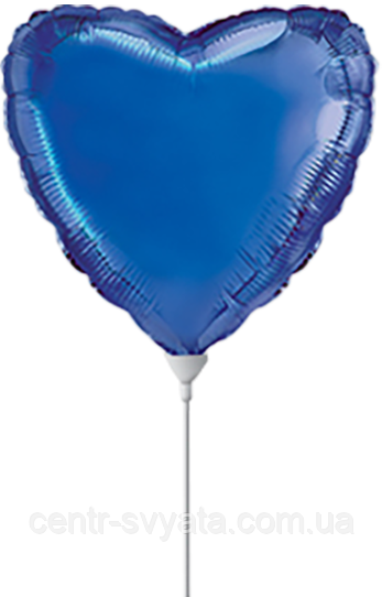Фольгована кулька Flexmetal 4"(10 см) Серце металік синє