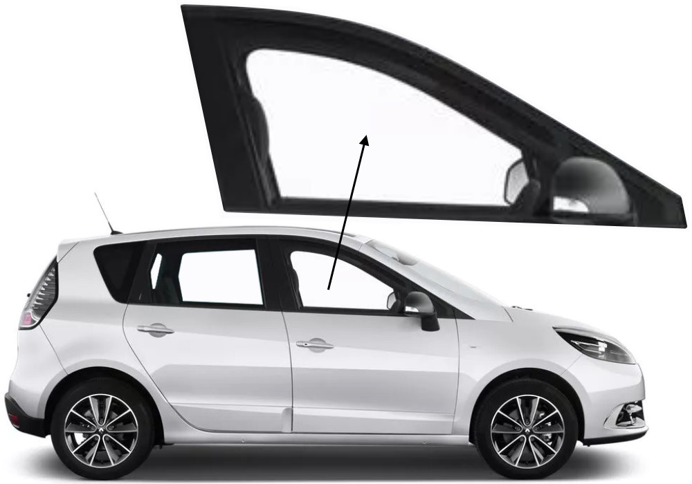Бічне скло Renault Scenic 2009-2016 передніх дверей праве, фото 1