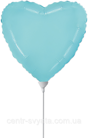 Фольгована кулька Flexmetal 9"(23 см) Серце пастель блакитне