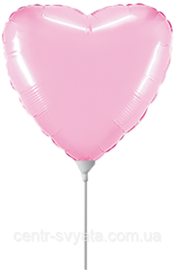 Фольгована кулька Flexmetal 9"(23 см) Серце пастель рожеве