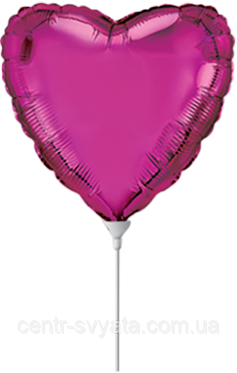 Фольгована кулька Flexmetal 9"(23 см) Серце металік пурпурове
