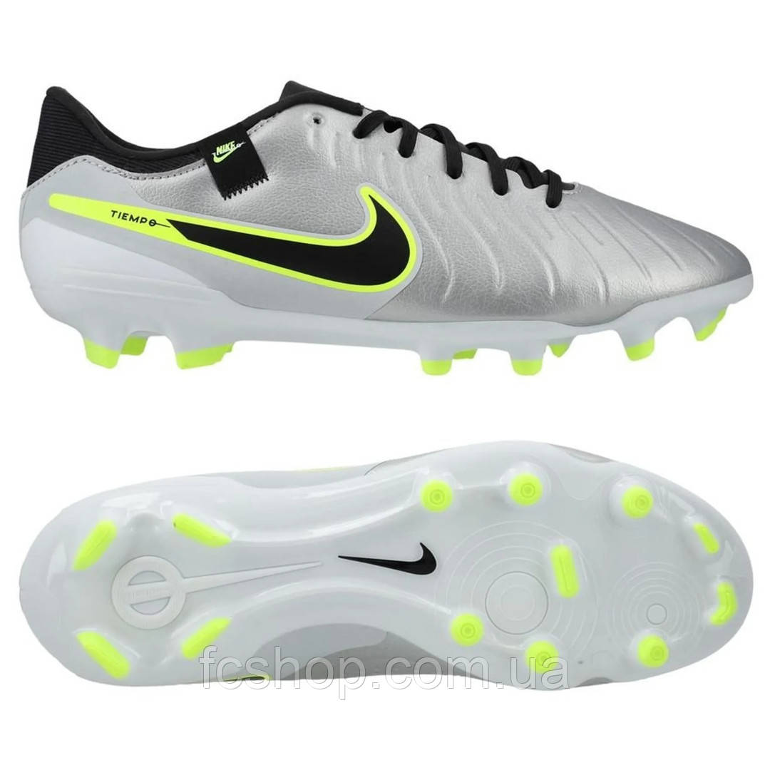 Футбольні бутси Nike Tiempo Legend X Academy MG DV4337-001, Срібло, Розмір (EU) — 45.5