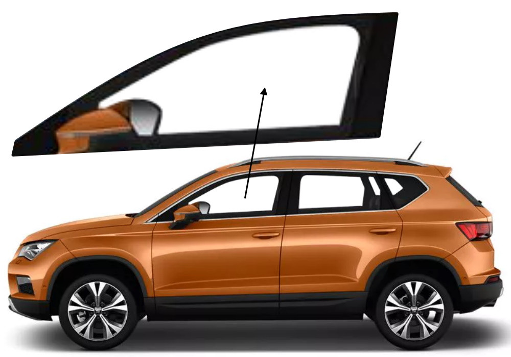 Бічне скло Seat Ateca 2016-2025 передніх дверей ліве, фото 1