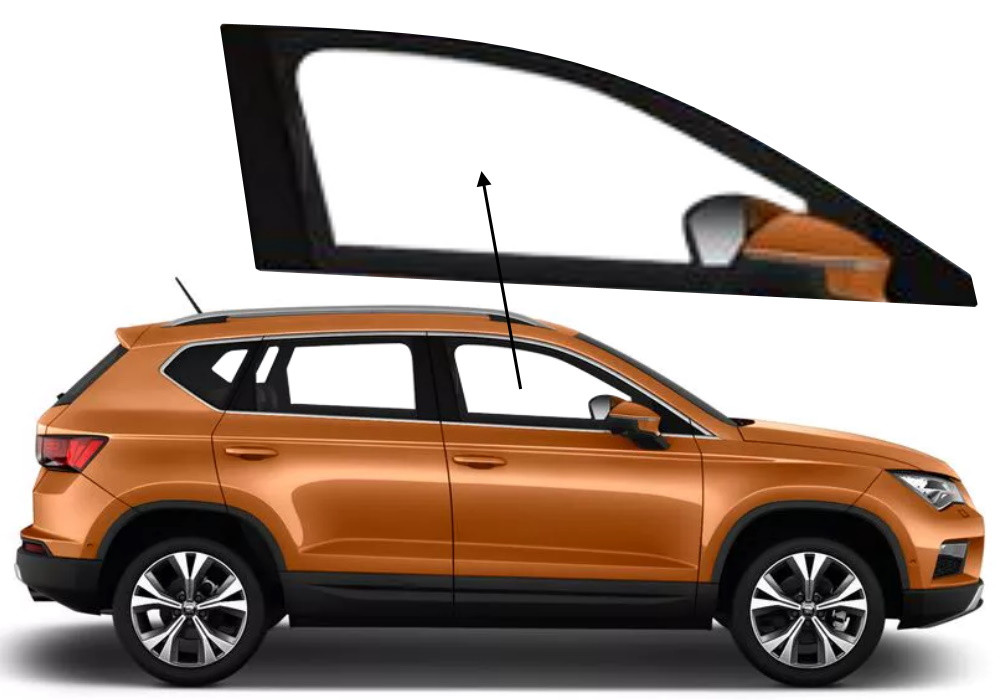 Бічне скло Seat Ateca 2016-2025 передніх дверей праве, фото 1