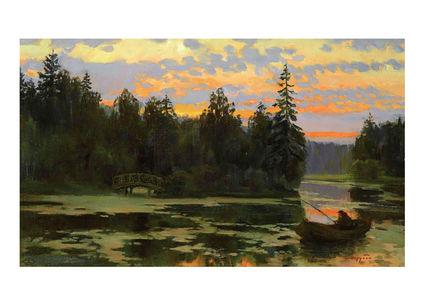 Листівка Українське мистецтво - В сутінках, 1918, фото 1