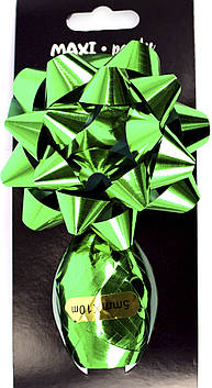 Набір прикрас для подарунків: бантик d8,89см, стрічка 10м №SB003-SP-Green(48)