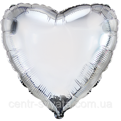 Фольгована кулька Flexmetal 32"(80 см) Серце металік срібне