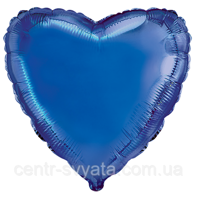 Фольгована кулька Flexmetal 32"(80 см) Серце металік синє
