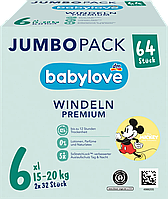 Підгузки Babylove premium 6 (15-20кг) 64шт
