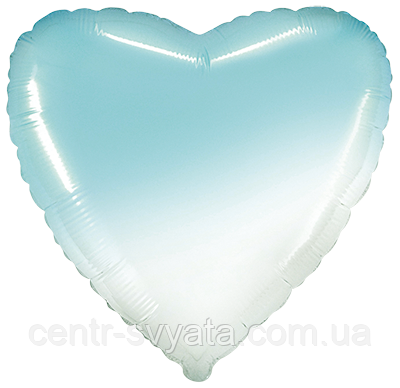 Фольгована кулька Flexmetal 32"(80 см) Серце градієнт блакитне