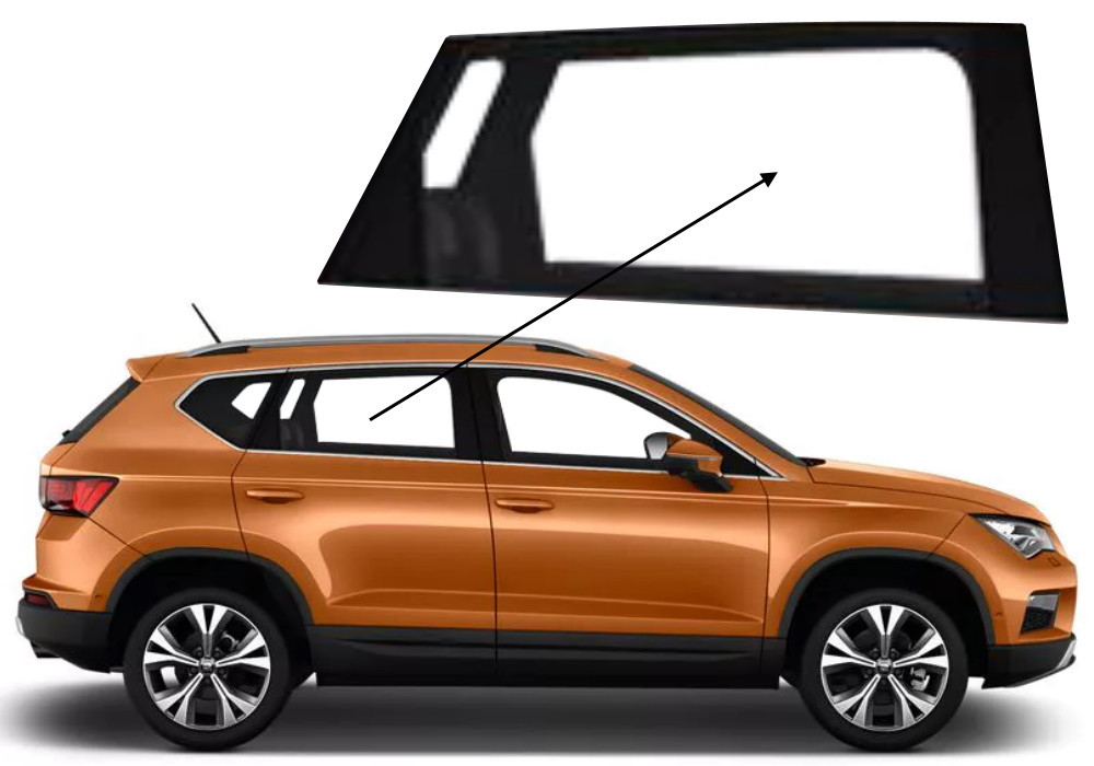 Бічне скло Seat Ateca 2016-2025 задніх дверей праве, фото 1