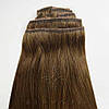 Натуральне Європейське Волосся на Заколках 66 см 120 грам, Шоколад №04, фото 5