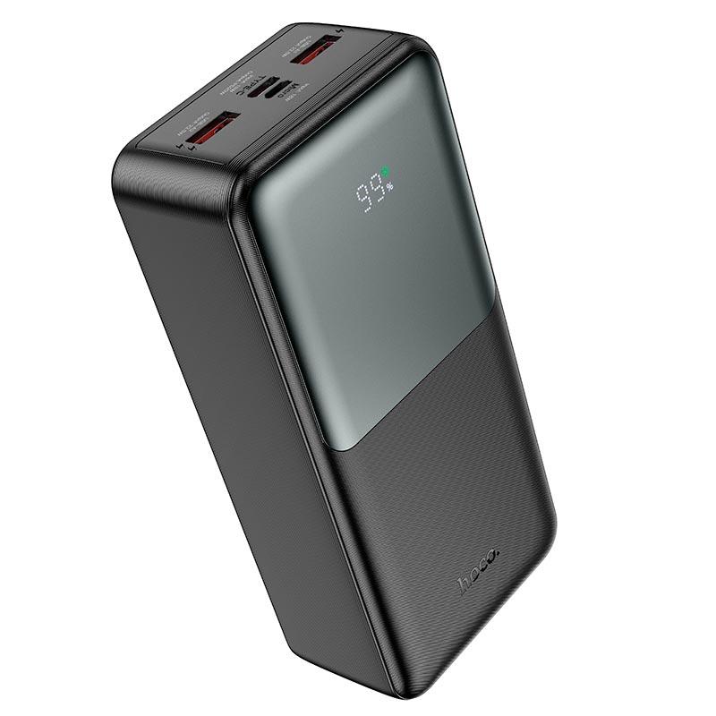 УМБ портативне зарядне Power Bank HOCO J136B 30000mAh 2USB, Type-C, Lightning, QC, чорне, фото 1