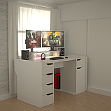 Стіл комп'ютерний з підсвіткою  Сталкер MAXI 2025 Білий 1600 мм, фото 2