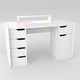 Стіл комп'ютерний з підсвіткою  Сталкер MAXI 2025 Білий 1600 мм, фото 4