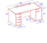 Стіл комп'ютерний з підсвіткою  Сталкер MAXI 2025 Білий 1600 мм, фото 9