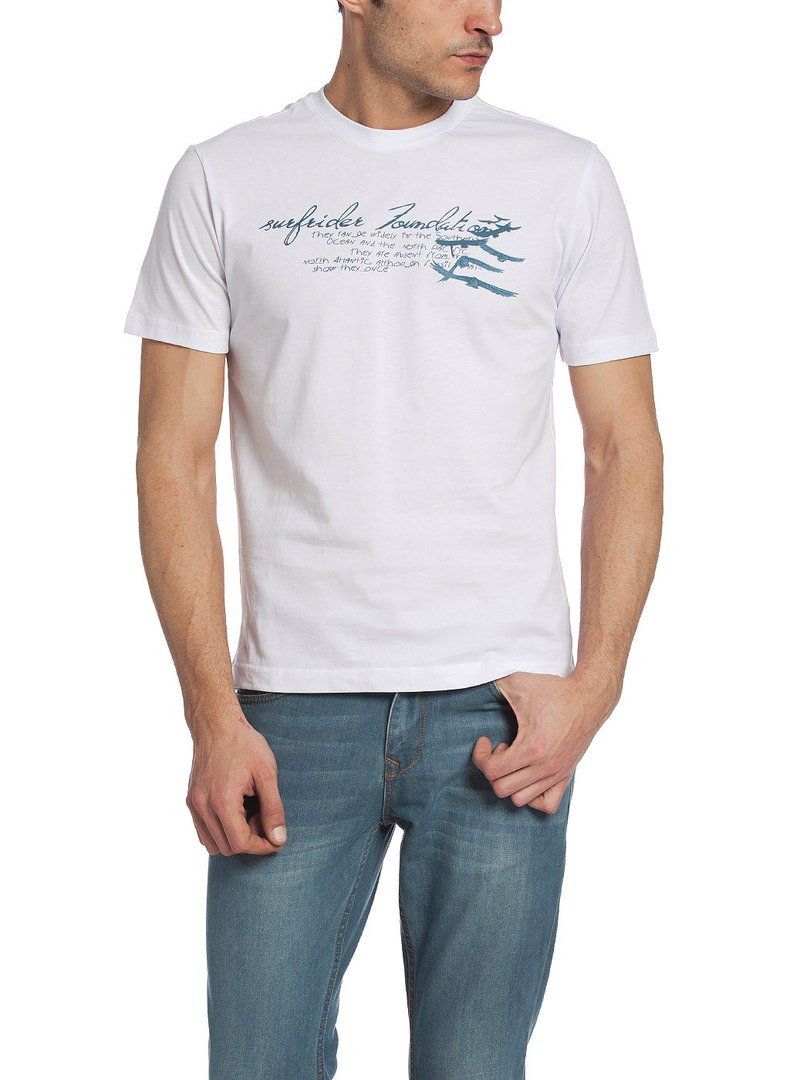 Мужская футболка LC Waikiki белого цвета с надписью на груди - фото 1 - id-p452668932