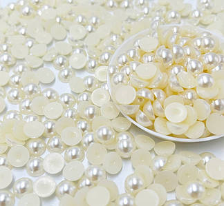 Напівнамистини / Напівперли / Ø-8мм / Упаковка 20 грам ≈ 150 шт / Айворі №42