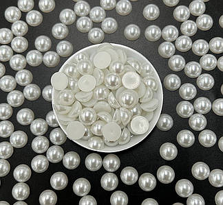 Напівнамистини / Напівперли / Ø-10мм / Упаковка 20 грам ≈ 75 шт / Білий №44
