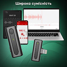 Професійний бездротовий петличний мікрофон R10 Lightning петличка для айфона iphone оригінальний, фото 4