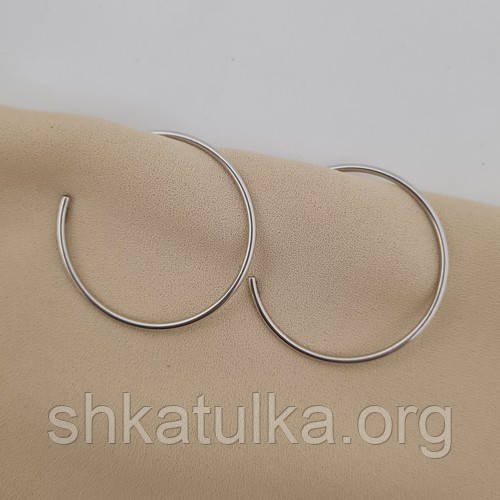 Срібні сережки каблучки гладкі без каменів тонкі