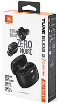 Наушники гарнитура вакуумные Bluetooth JBL Tune Buds 2 Black (JBLTBUDS2BLK), фото 4