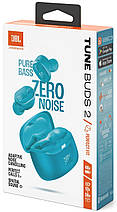 Наушники гарнитура вакуумные Bluetooth JBL Tune Buds 2 Turquoise (JBLTBUDS2TQE), фото 4