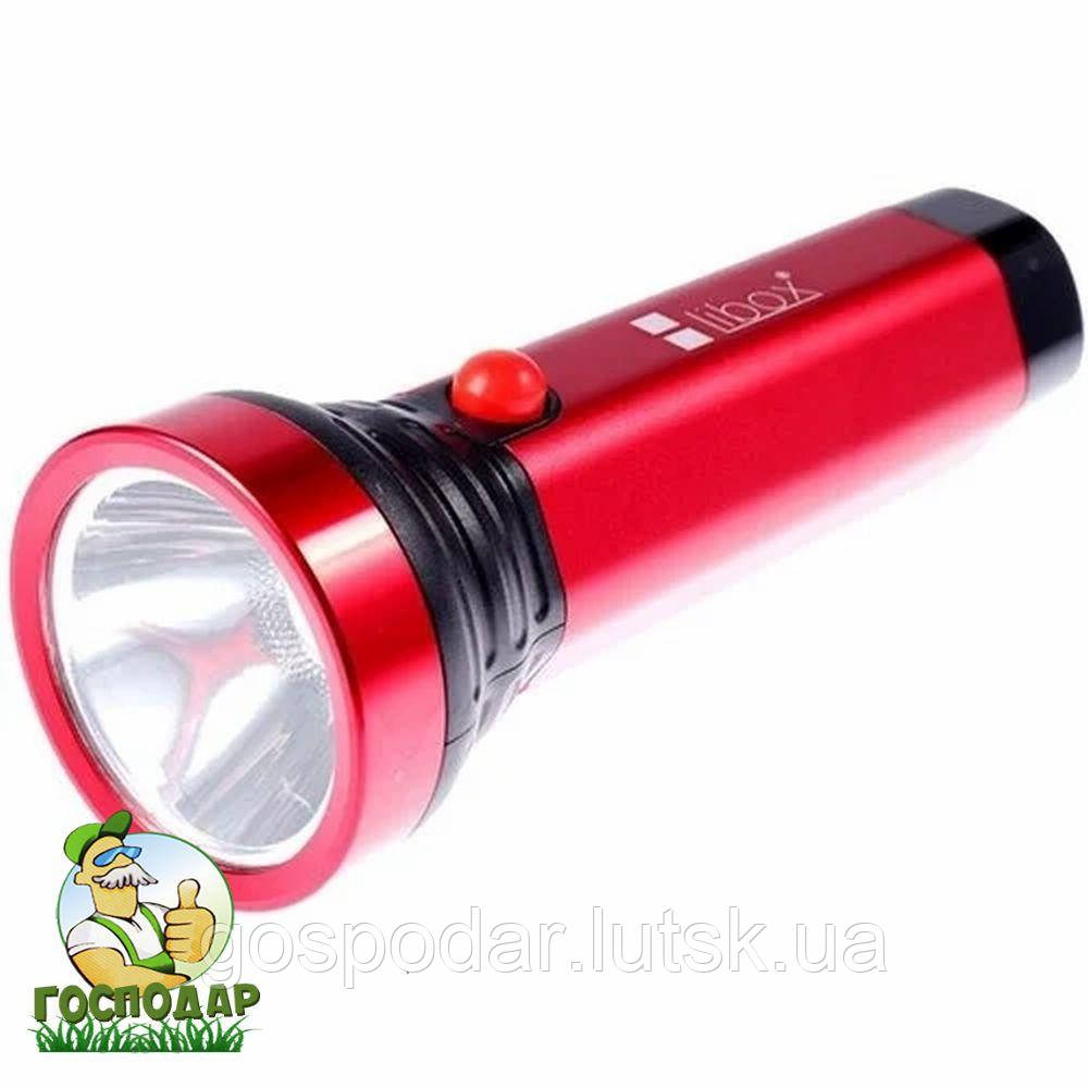 Ліхтар LED LB0187 1W, акум.1500mAh, червоний, LIBOX, фото 1