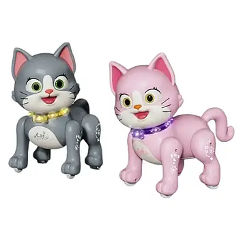 Іграшка-робот Кіт на радіокеруванні 2 кольори їздить танцює світлові звукові ефекти Котик SM09F/H