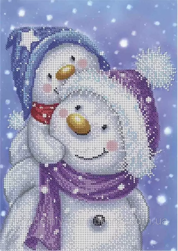 Схема для вишивання бісером ТМ Acorns Брати сніговики А4-К-1194, фото 1