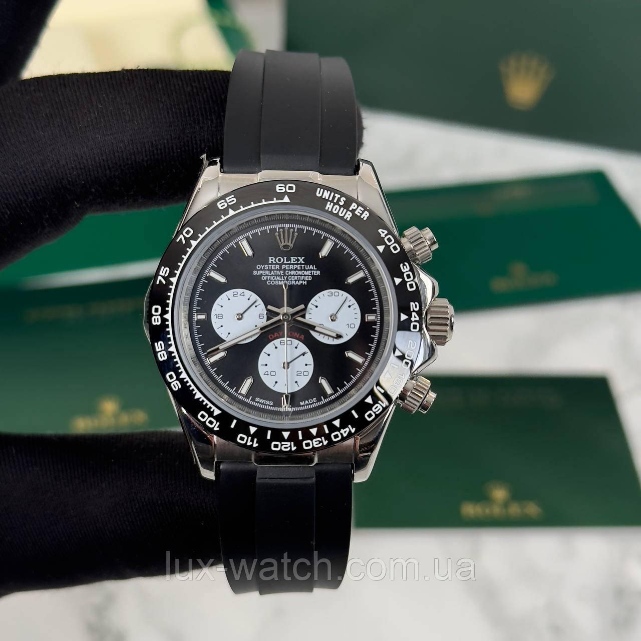 Годинник чоловічий Rolex Daytona Silicone, фото 1