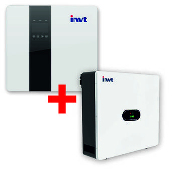 Гібридний інвертор INVT BD6KTL-RL1 6kW 48V IP65 WiFi з акумулятором INVT LiFePO4 5kW 51.2V GRP5.12-WLV