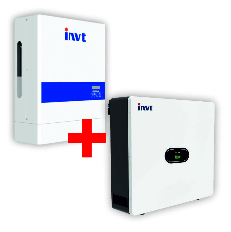Гібридний інвертор INVT BD6KTL-LL1 6kW 48V IP65 WiFi з акумулятором INVT LiFePO4 5kW 51.2V GRP5.12-WLV