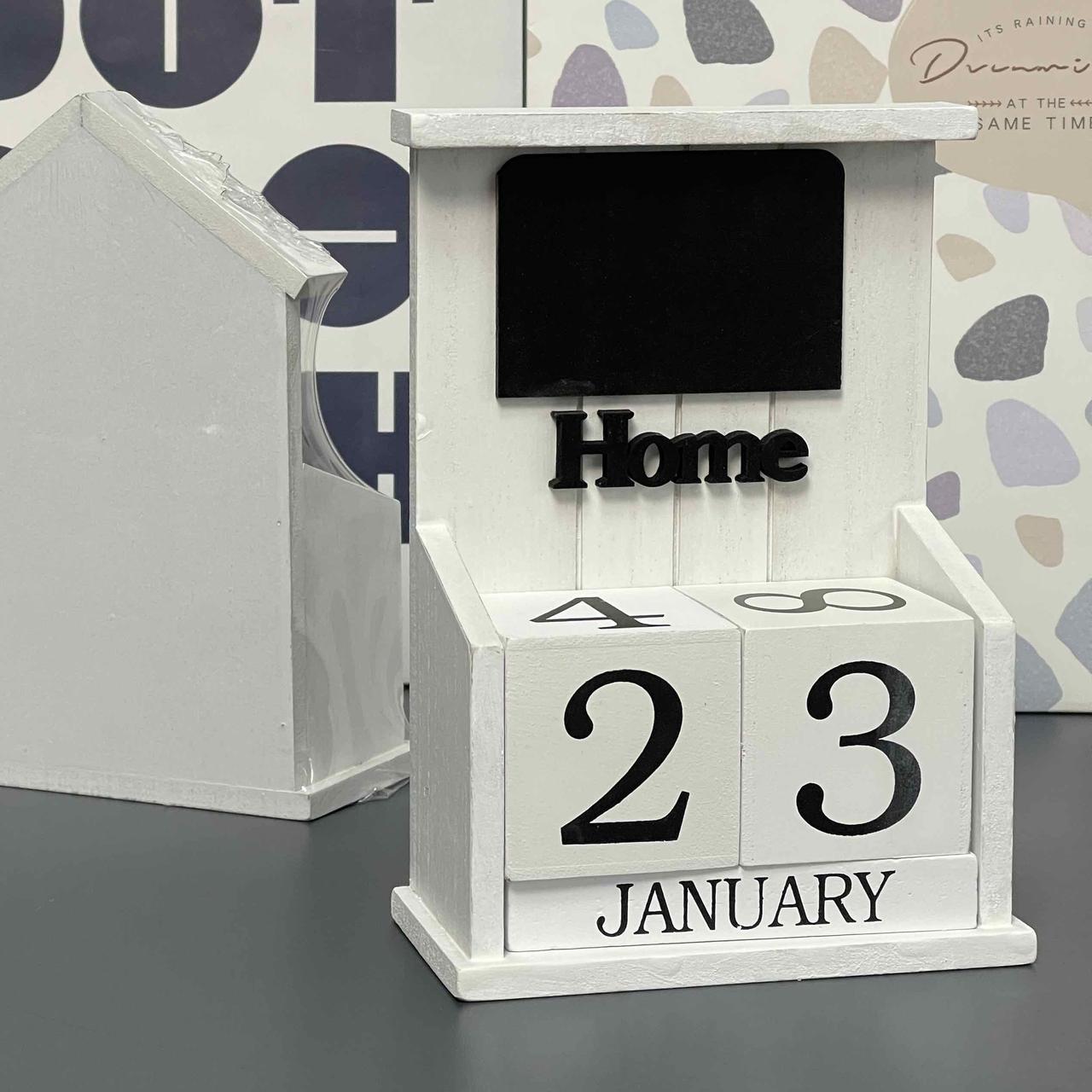 Календар дерев'яний, білий, Вечный календарь 2333-7, фото 1