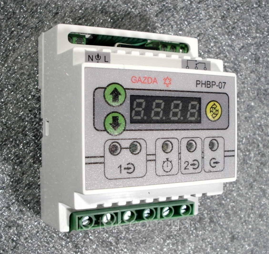 АВР 32А 220В 7кВт пристрій автоматичного введення резерву Gazda РНВР-07 з реле напруги та таймером