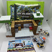 Дитячий магнітний конструктор 128шт + 4шт фігурок Майнкрафт minecraft магнитный дом подарунок деталей