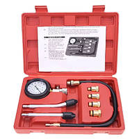 Компресометр автомобільний для бензинових двигунів, набір у кейсі з адаптерами