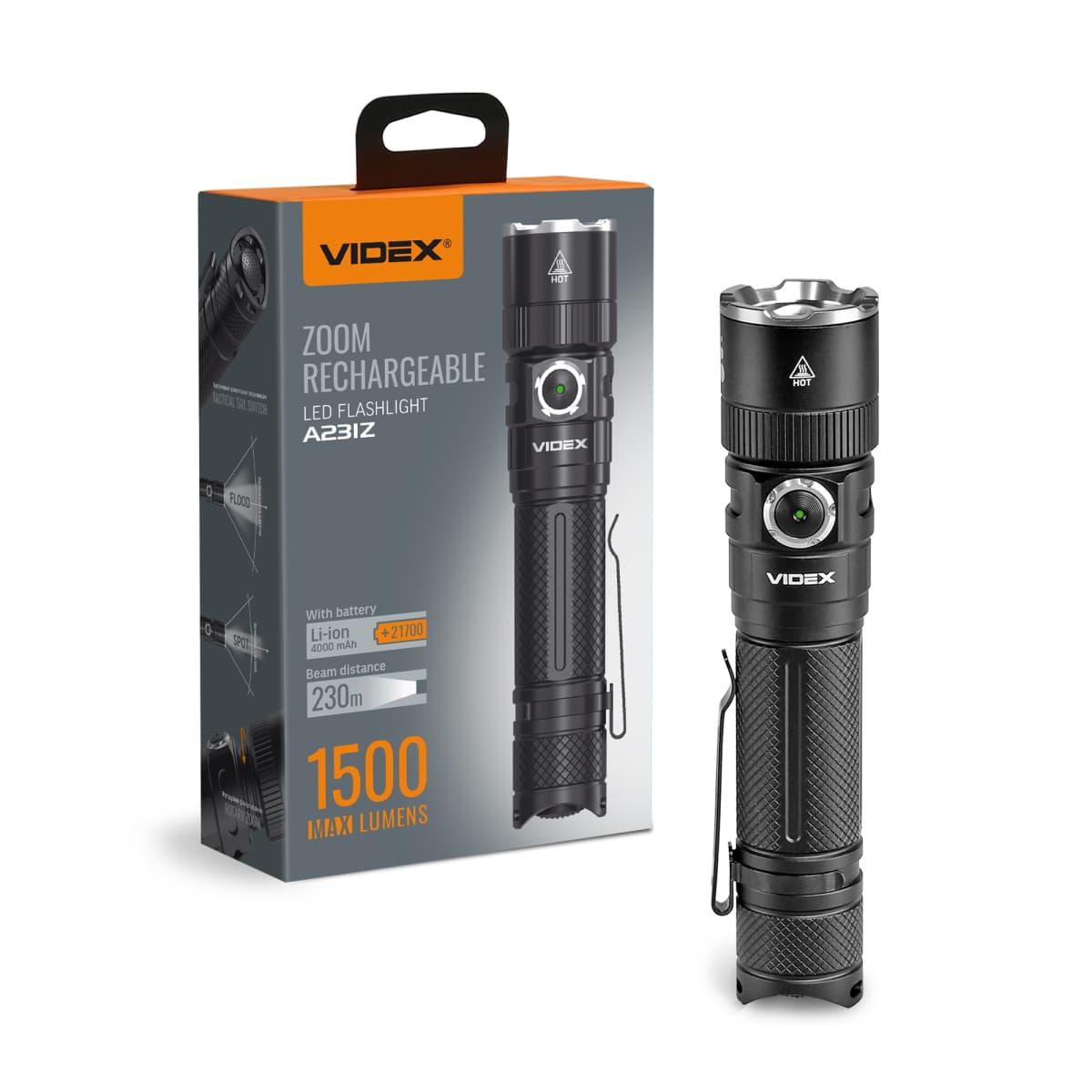 Акумуляторний ліхтарик VIDEX VLF-A231Z 1500 Lm 5000 K