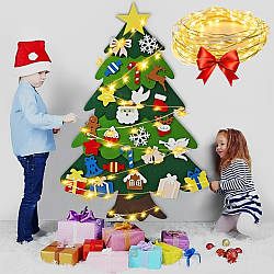 Новорічна дитяча ялинка + Подарунок Гірлянда роса від USB 5м / Настінна різдвяна ялинка