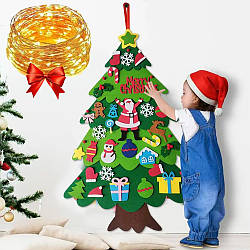 Новорічна дитяча ялинка + Подарунок Гірлянда роса на батарейках / Настінна різдвяна ялинка