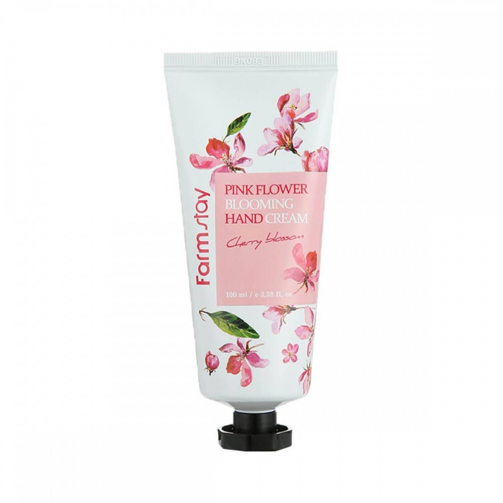 Крем для рук, що інтенсивно зволожує з екстрактом квітів вишні FarmStay Pink Flower Blooming Hand Cream 100ml, фото 1