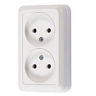 Розетка зовнішня подвійна без з/к Techno Systems