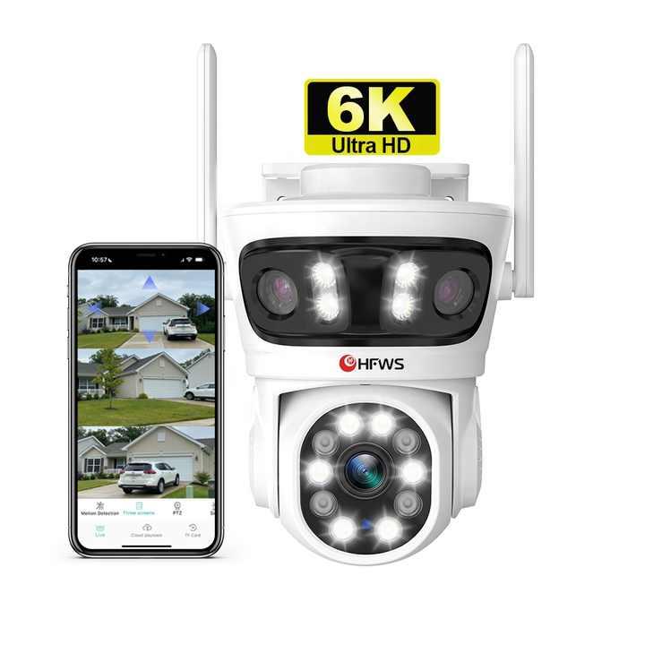 Вулична охоронна поворотна WI-FI камера спостереження HFWVISION HF-WSV18-W9A 6K 360