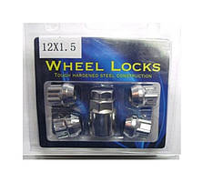 Гайка секретна 12х1,5х22 хром конус відкр. "Wheel Locks" 41700 коротка
