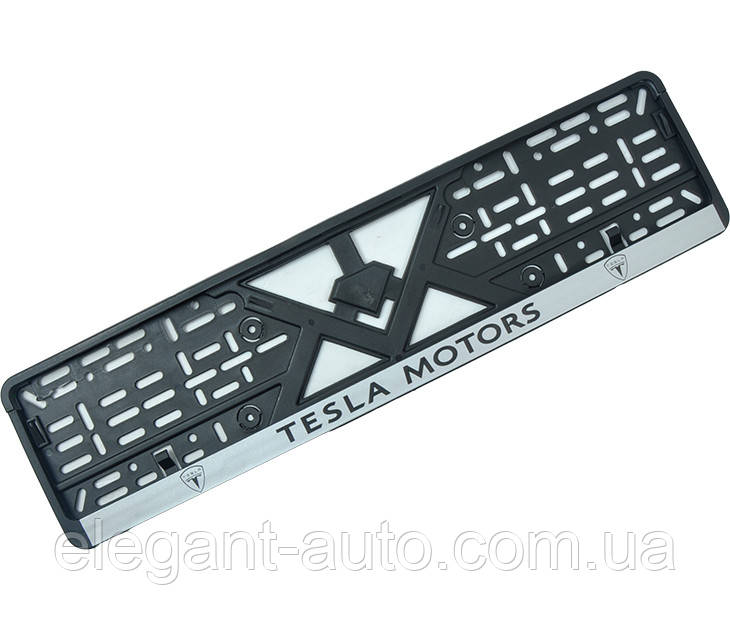 Рамка номера TESLA "книжка" із сірою смугою