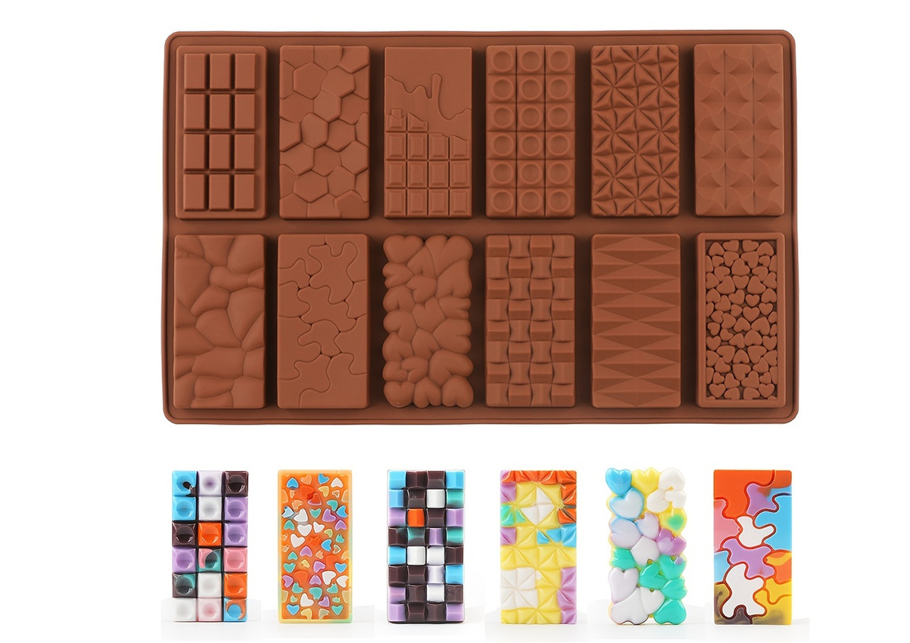 Форма силіконова для цукерок Baker Шоколадки 12 шт (202152)