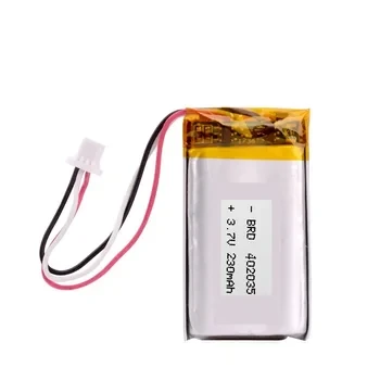 Літій-полімерний LiPo акумулятор 3.7V 230mAh 402035 з JST для портативного GPS Mp3 Bluetooth Xiaomi Yi Smart Dash Camera DVR 0420