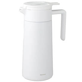 Сервер термос Hario 800 мл. Double Walled Thermal Pot With Ceramic Белый