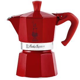 Гейзерна кавоварка Bialetti Moka Express Winter Wonderland 130 мл. 3 чашки Red